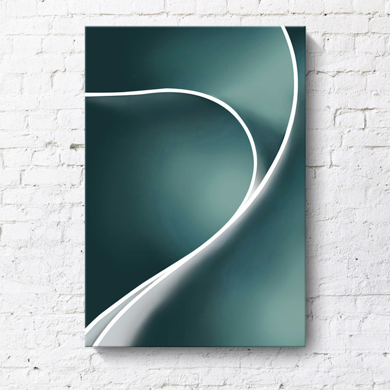 Vivolux | Twist Canvas Art Minimalisme Textured Wanddecoratie in Wit op Groen voor Slaapkamer