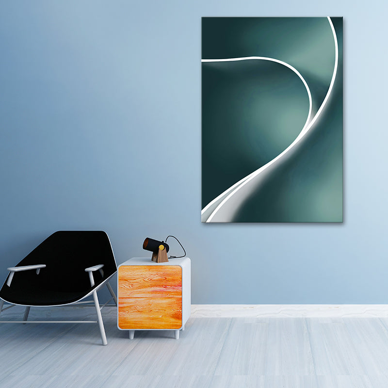 Vivolux | Twist Canvas Art Minimalisme Textured Wanddecoratie in Wit op Groen voor Slaapkamer