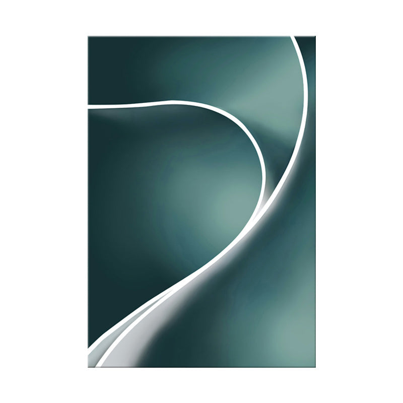 Vivolux | Twist Canvas Art Minimalisme Textured Wanddecoratie in Wit op Groen voor Slaapkamer