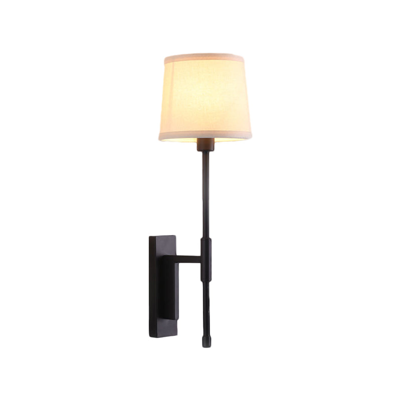 Vivolux | 1 Hoofdbuis Wandlamp Warehouse Zwart Stof Wandgemonteerde Verlichting met Rechte Hoekarm