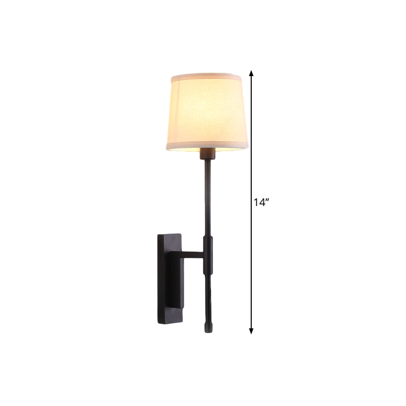 Vivolux | 1 Hoofdbuis Wandlamp Warehouse Zwart Stof Wandgemonteerde Verlichting met Rechte Hoekarm