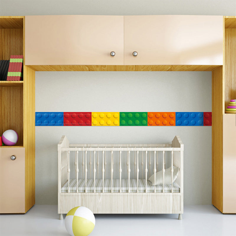 Vivolux | PVC Zelfklevende Wanddecoratie Kinderstijl Bouwblokken Muurbedekking voor Baby Kamer