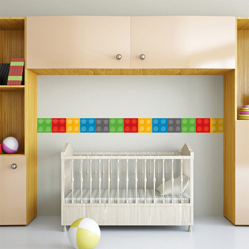 Vivolux | PVC Zelfklevende Wanddecoratie Kinderstijl Bouwblokken Muurbedekking voor Baby Kamer