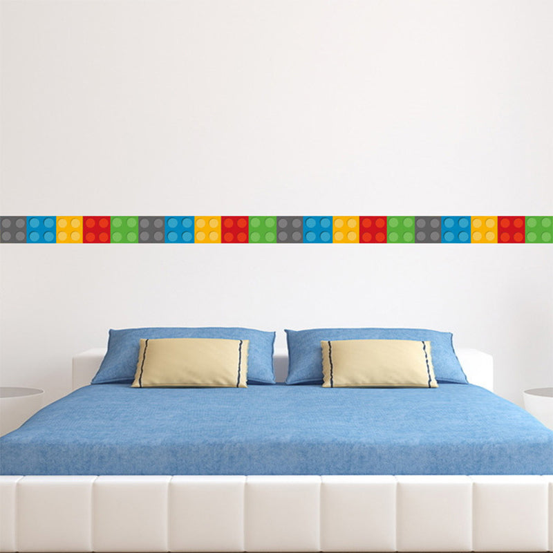 Vivolux | PVC Zelfklevende Wanddecoratie Kinderstijl Bouwblokken Muurbedekking voor Baby Kamer