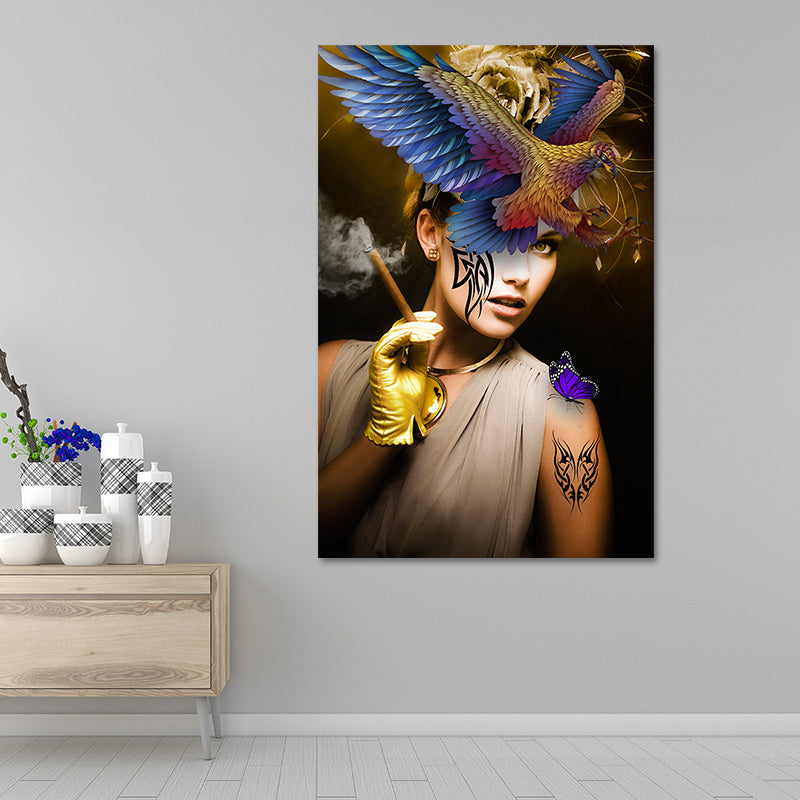 Vivolux | Texturierte Mädchen Druck Wandkunst Moderne Stilvolle Leinwand Dekoration für das Wohnzimmer