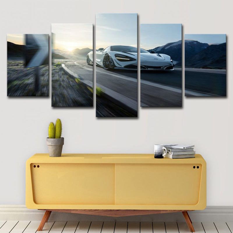 Vivolux | Sportwagen Dappere Wandkunst Zwart-Wit Moderne Canvasprint voor Jongens Slaapkamer