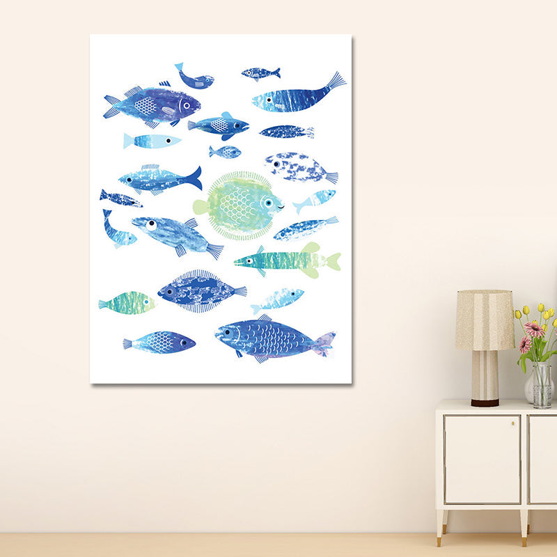Vivolux | Tropische Unterwasserwelt Kunstdruck Blau Wohnzimmer Wanddekoration, Texturierte Oberfläche