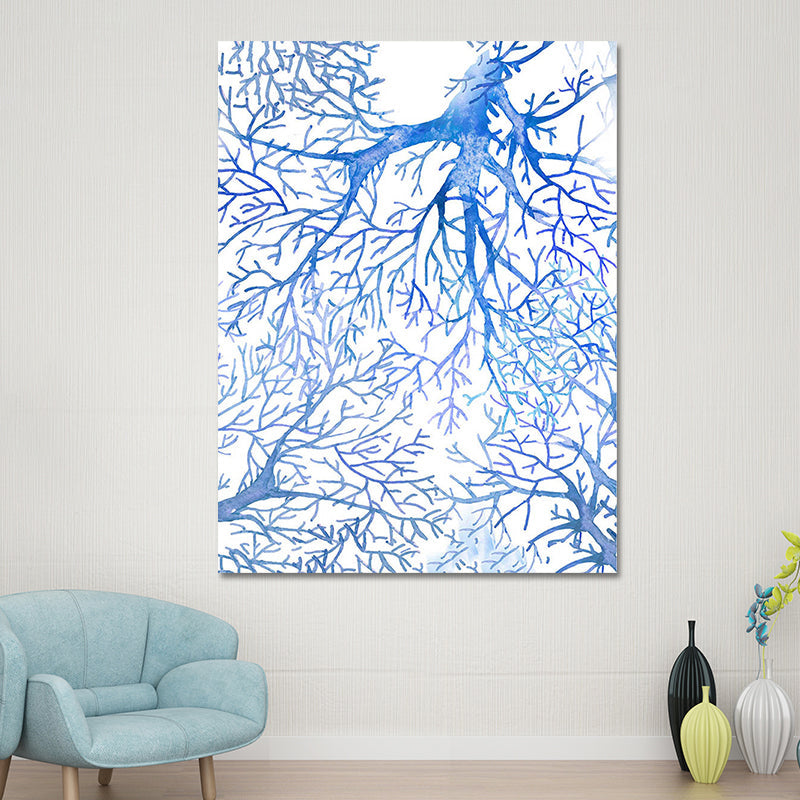 Vivolux | Tropische Unterwasserwelt Kunstdruck Blau Wohnzimmer Wanddekoration, Texturierte Oberfläche
