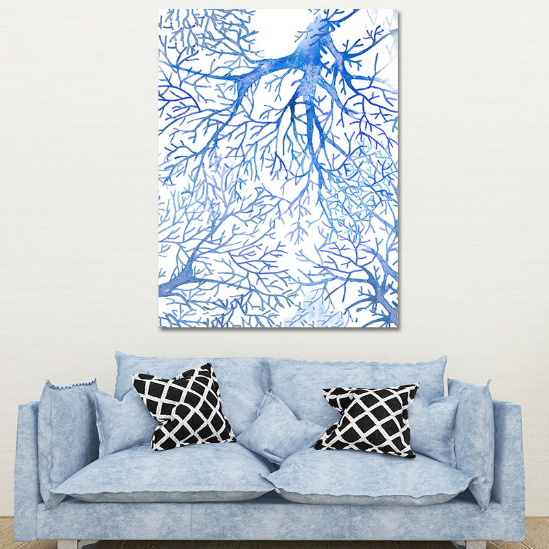 Vivolux | Tropische Unterwasserwelt Kunstdruck Blau Wohnzimmer Wanddekoration, Texturierte Oberfläche