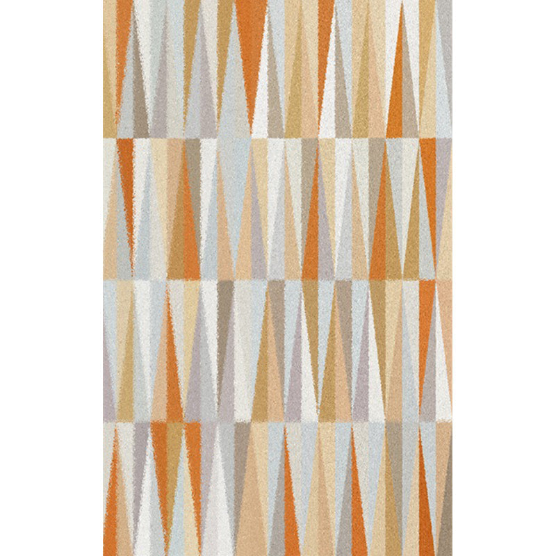 Vivolux | Nordic Novelty Teppich in Orange Geometrie Dreiecks-Muster Teppich Polyester Waschbarer Teppich für Wohnkultur
