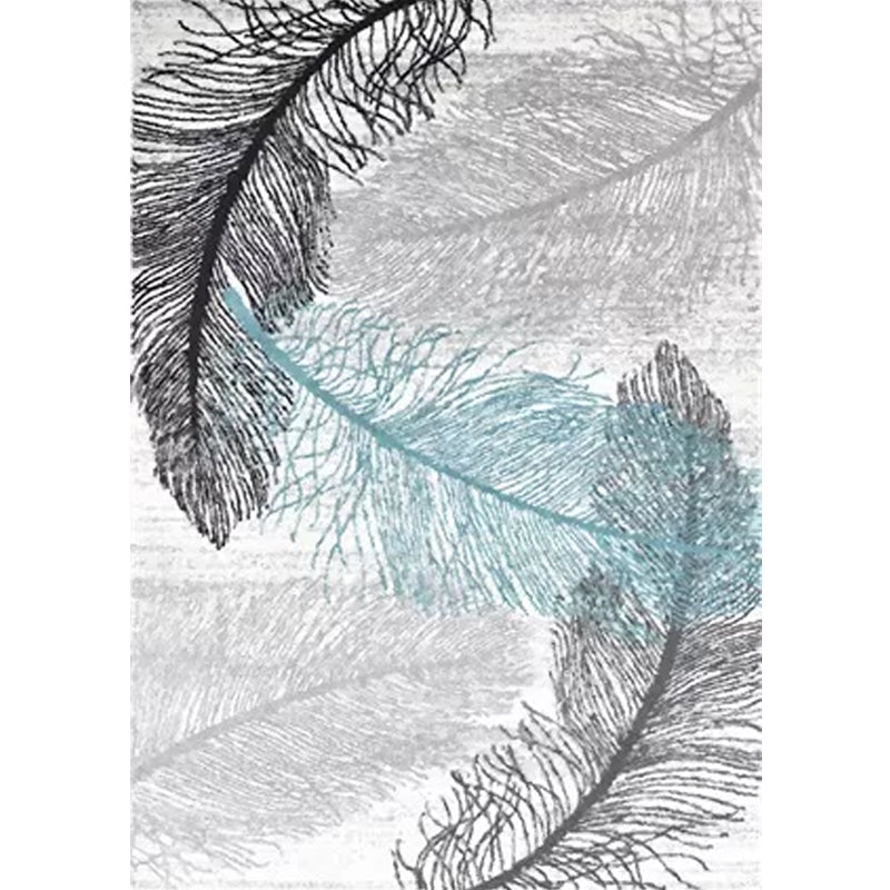 Vivolux | Tropische Woonkamer Tapijt in Grijze Botanische Print Tapijt Polyester Antislip Machine Wasbaar Zoomtapijt