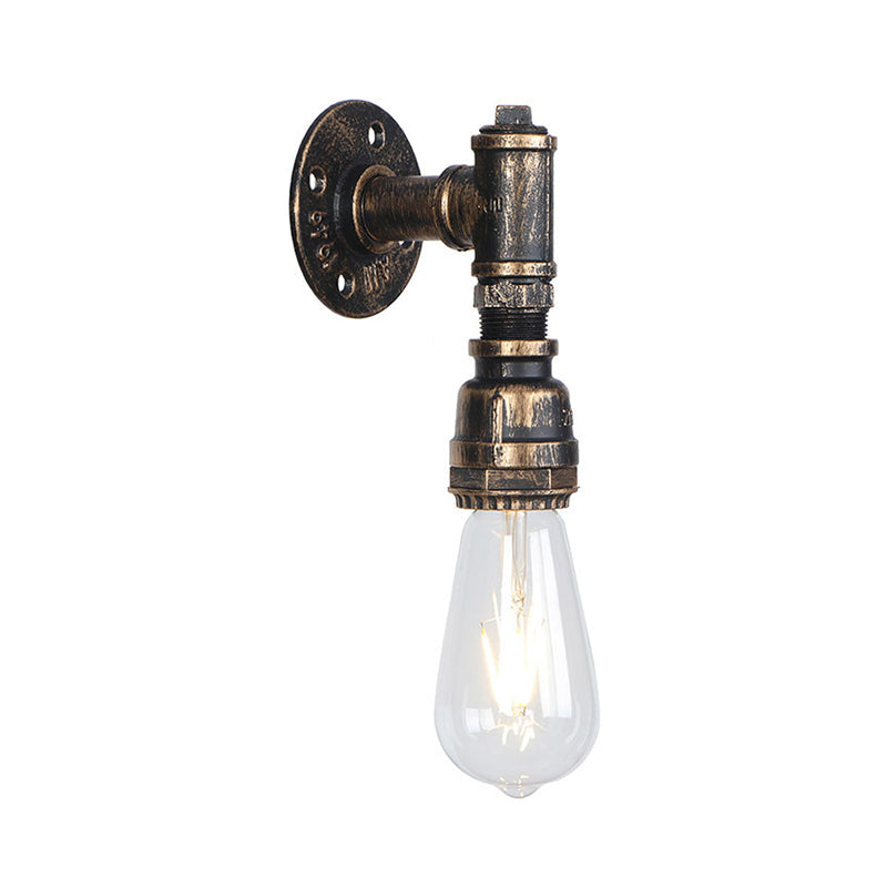 Vivolux | 1 Glühbirne Wand Sconce Beleuchtung mit Wasserrohr Metall Schirm Rustikal Industrie Wohnzimmer Wandlampe in Bronze