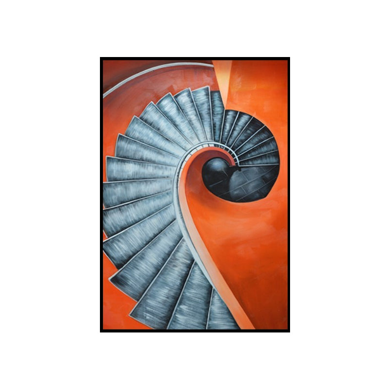 Vivolux | Orange Spiral Staircase Canvas Art Architektur Nordic Texturierte Oberfläche Wanddeko
