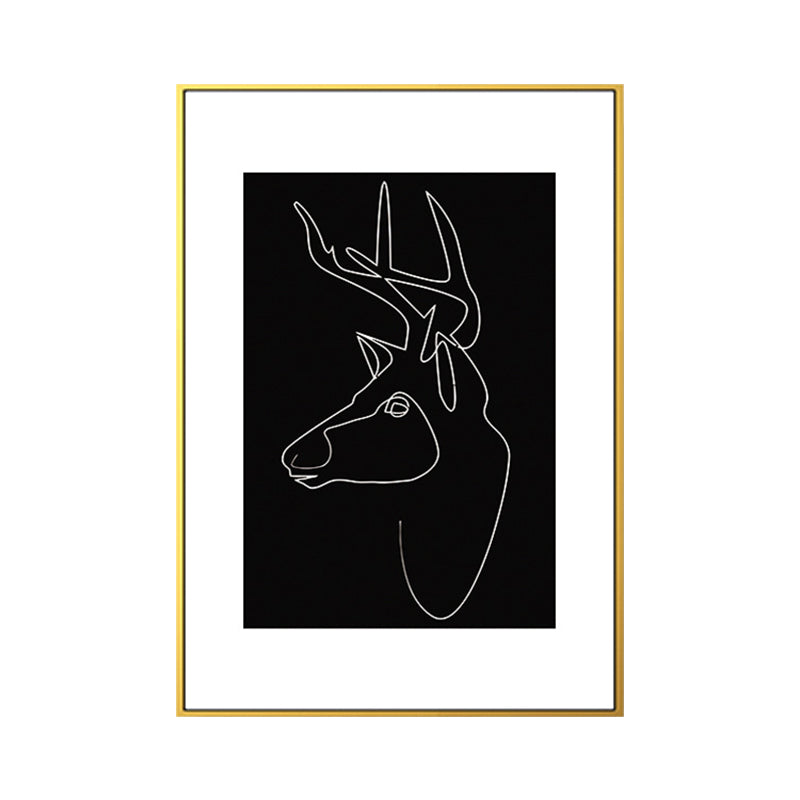 Vivolux | Schwarze Figuren-Porträt-Leinwand Bleistift Nordic Stil Texturiertes Wandkunst-Druck für Spielzimmer