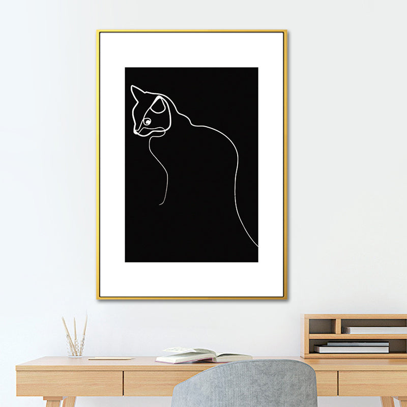 Vivolux | Schwarze Figuren-Porträt-Leinwand Bleistift Nordic Stil Texturiertes Wandkunst-Druck für Spielzimmer
