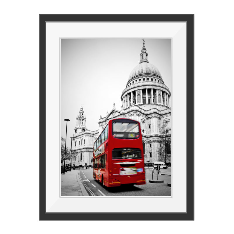 Vivolux | Urban London Street View Canvas Art Pastellfarben Dekor Bus und Architektur Druck Wanddekoration