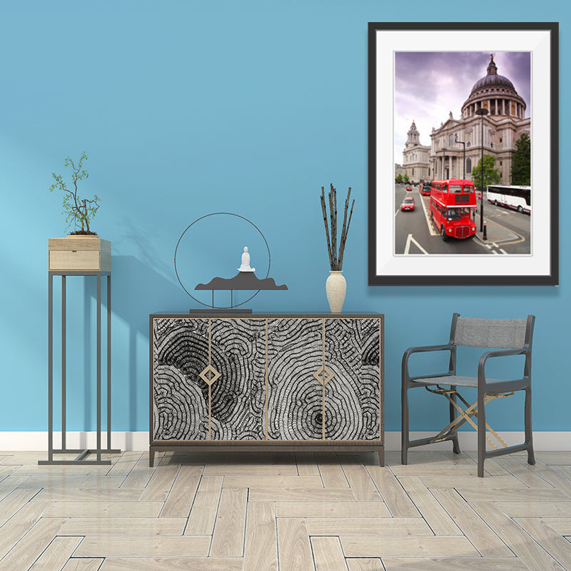 Vivolux | Urban London Street View Canvas Art Pastellfarben Dekor Bus und Architektur Druck Wanddekoration
