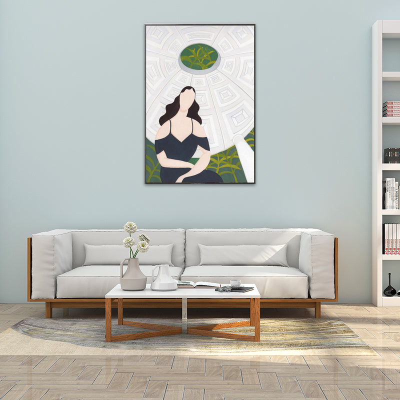 Vivolux | Texturiertes weiches Farbcanvas nordischer Stil Mode Frauen Wandkunstdruck für das Schlafzimmer