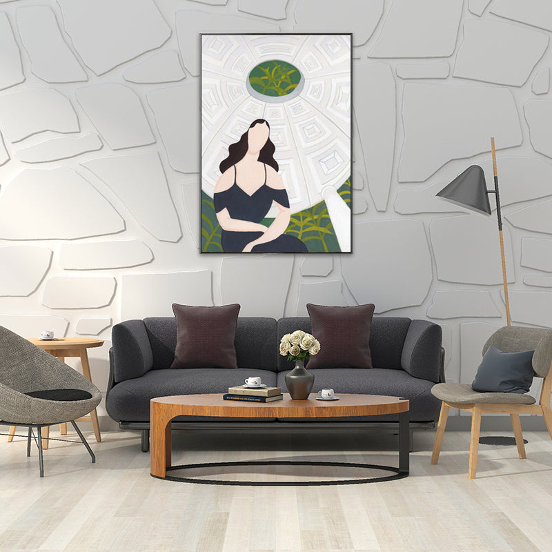 Vivolux | Texturiertes weiches Farbcanvas nordischer Stil Mode Frauen Wandkunstdruck für das Schlafzimmer