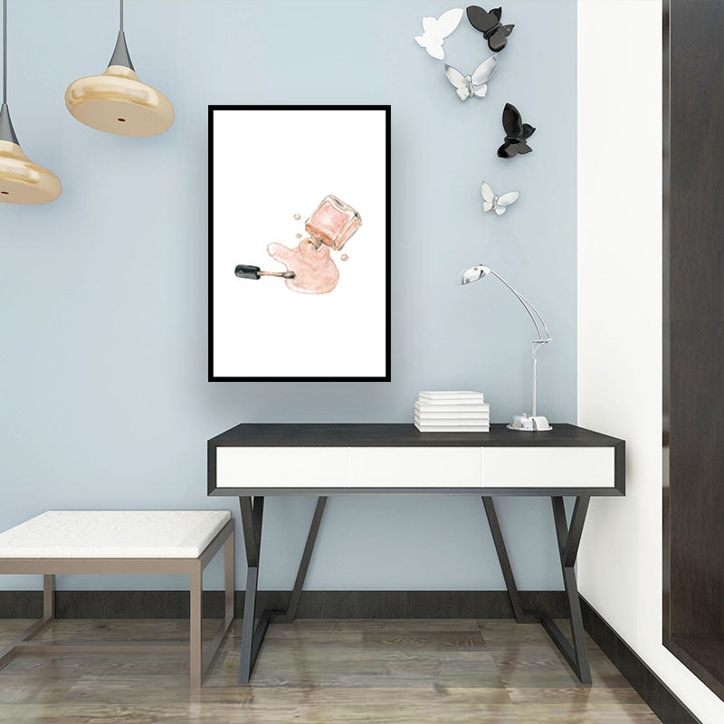 Vivolux | Rosa Gießendes Parfüm Malerei Leinwand Texturiert Modernistische Mädchen Schlafzimmer Wandkunst