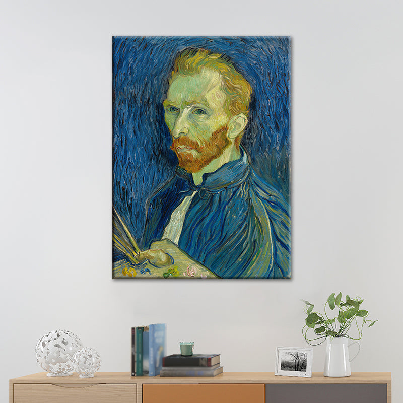 Vivolux | Van Gogh Selbstporträt Malerei Retro-Stil Texturierte Wandkunst Dekoration für das Wohnzimmer