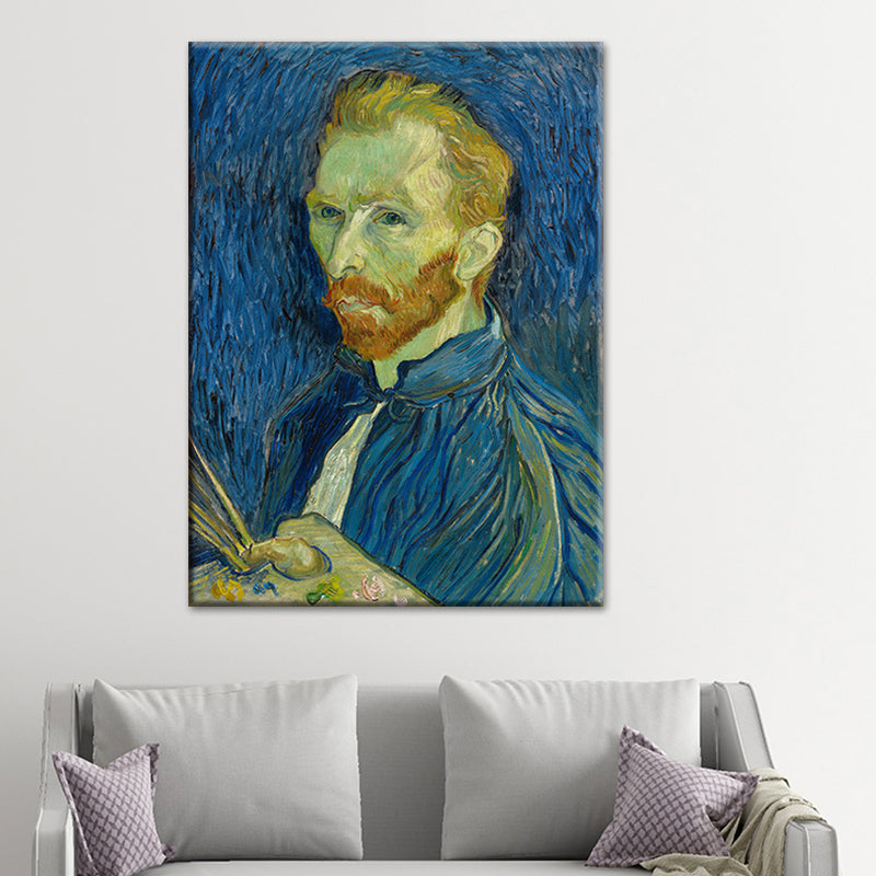 Vivolux | Van Gogh Selbstporträt Malerei Retro-Stil Texturierte Wandkunst Dekoration für das Wohnzimmer