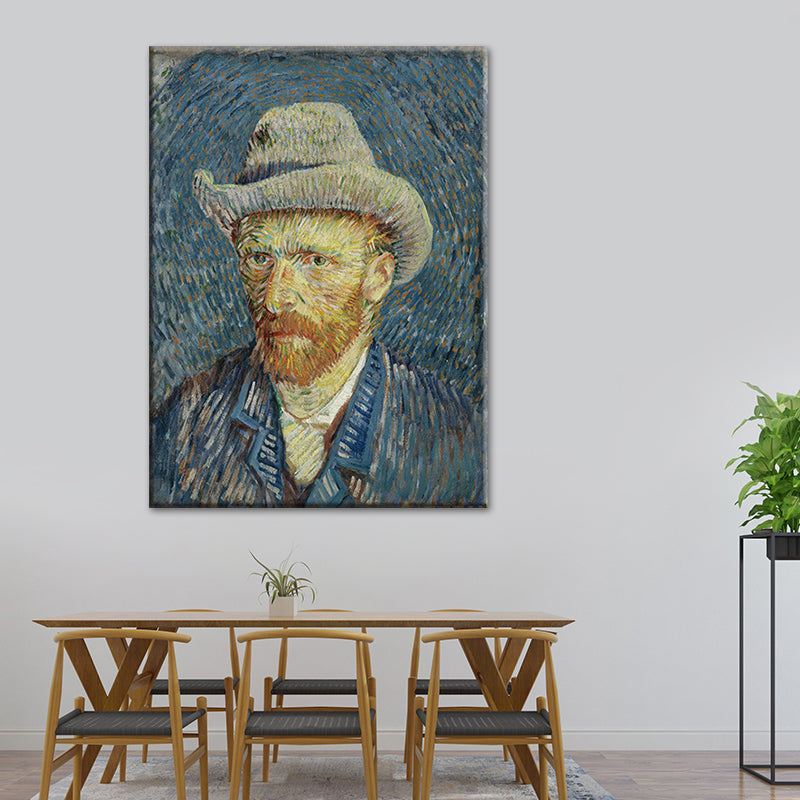 Vivolux | Van Gogh Selbstporträt Malerei Retro-Stil Texturierte Wandkunst Dekoration für das Wohnzimmer