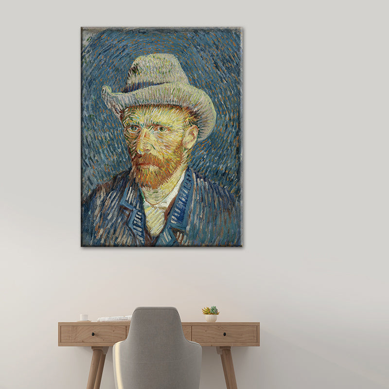 Vivolux | Van Gogh Selbstporträt Malerei Retro-Stil Texturierte Wandkunst Dekoration für das Wohnzimmer