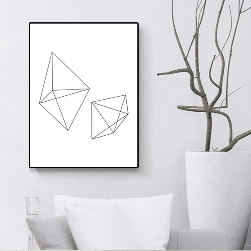 Vivolux | Weiße verschiedene geometrische Muster Kunst Texturiertes Gemälde für Schlafzimmer, mehrere Größen verfügbar