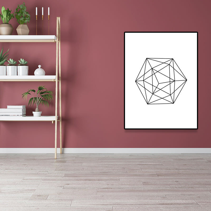 Vivolux | Weiße verschiedene geometrische Muster Kunst Texturiertes Gemälde für Schlafzimmer, mehrere Größen verfügbar