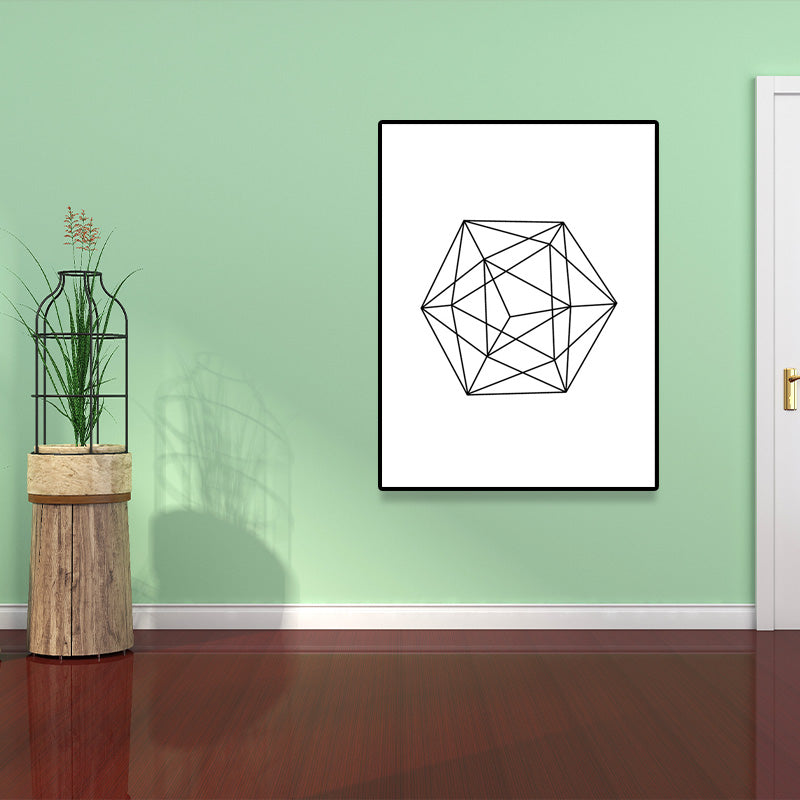 Vivolux | Weiße verschiedene geometrische Muster Kunst Texturiertes Gemälde für Schlafzimmer, mehrere Größen verfügbar