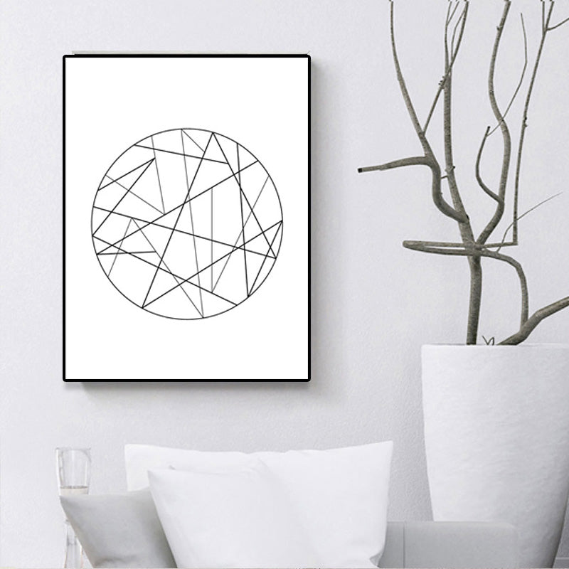 Vivolux | Weiße verschiedene geometrische Muster Kunst Texturiertes Gemälde für Schlafzimmer, mehrere Größen verfügbar