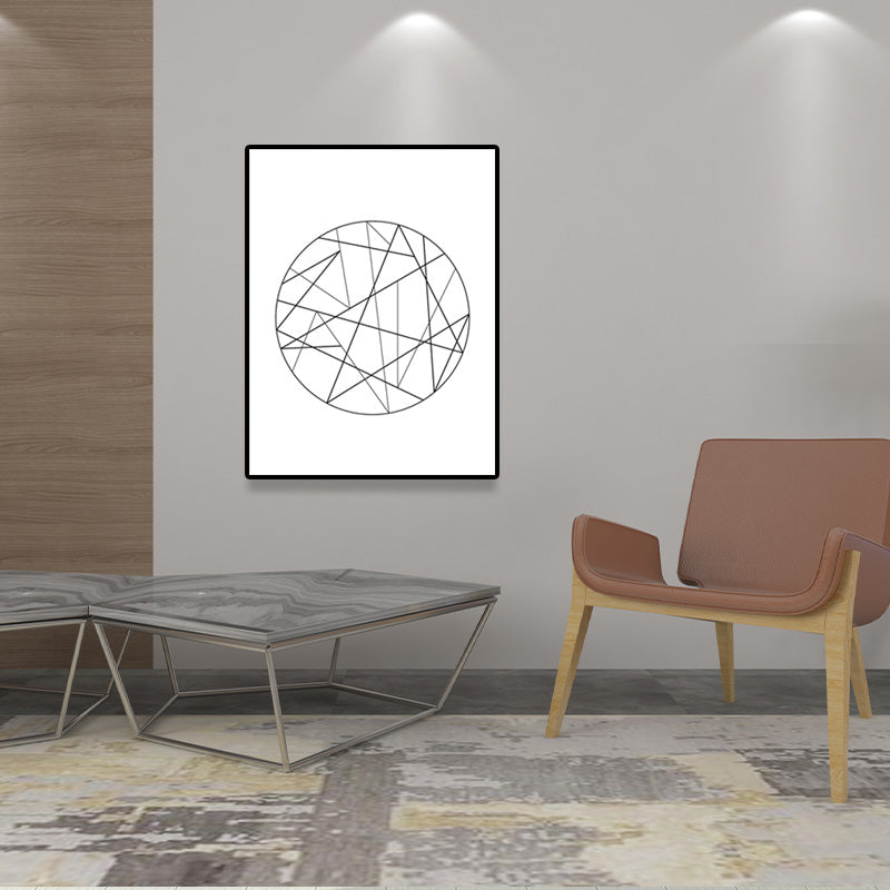 Vivolux | Weiße verschiedene geometrische Muster Kunst Texturiertes Gemälde für Schlafzimmer, mehrere Größen verfügbar