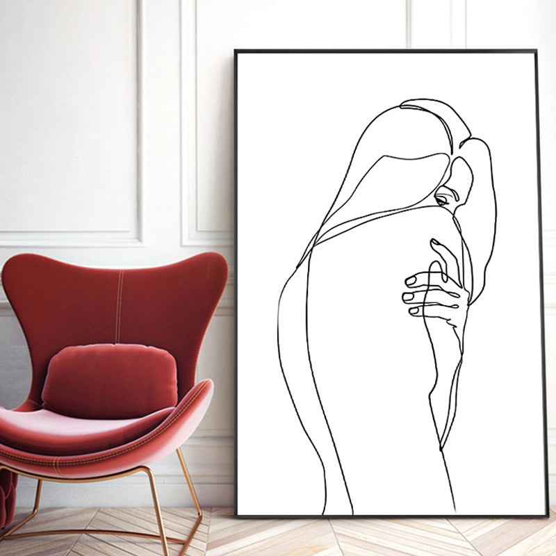 Vivolux | Nordic Style Charakter Muster Malerei Weiße Menschliche Kohlezeichnungen Wandkunst Druck