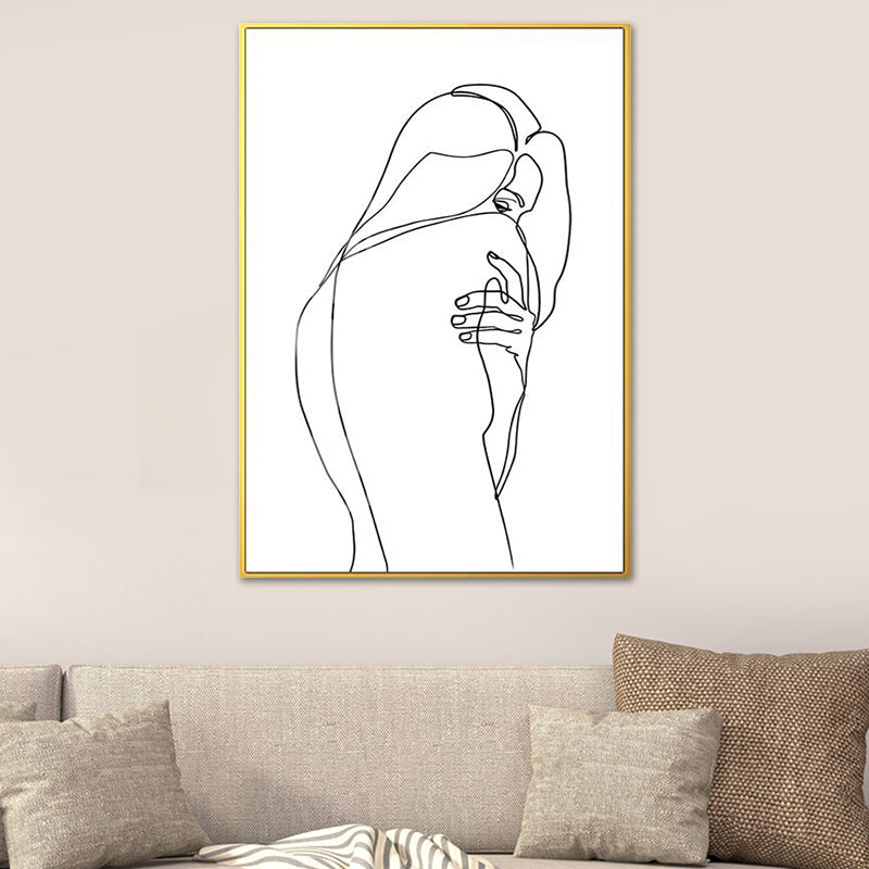 Vivolux | Nordic Style Charakter Muster Malerei Weiße Menschliche Kohlezeichnungen Wandkunst Druck