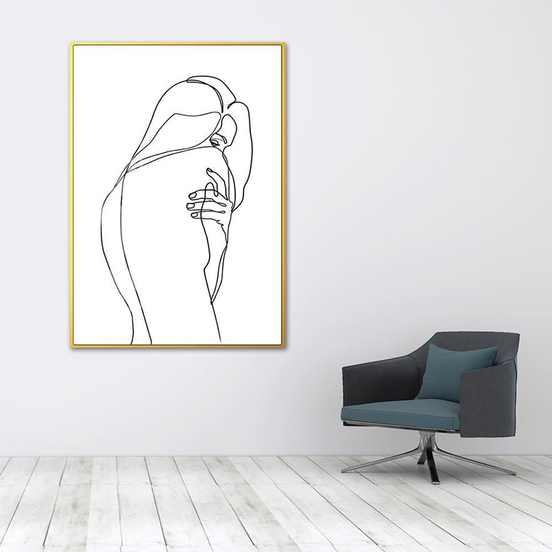 Vivolux | Nordic Style Charakter Muster Malerei Weiße Menschliche Kohlezeichnungen Wandkunst Druck