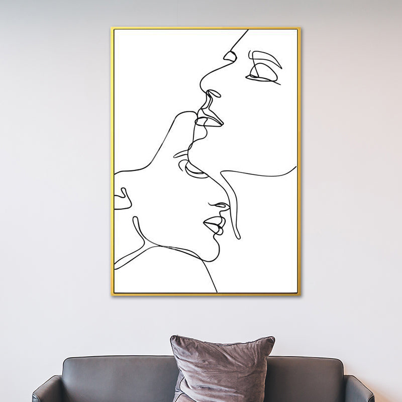 Vivolux | Nordic Style Charakter Muster Malerei Weiße Menschliche Kohlezeichnungen Wandkunst Druck