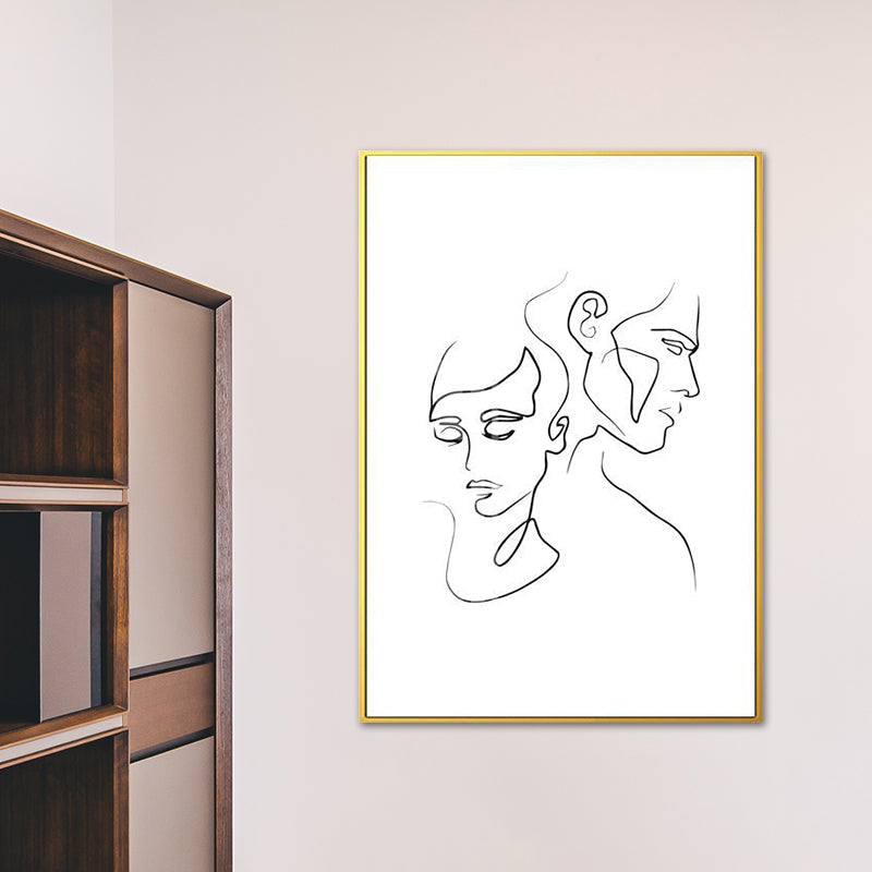 Vivolux | Nordic Style Charakter Muster Malerei Weiße Menschliche Kohlezeichnungen Wandkunst Druck