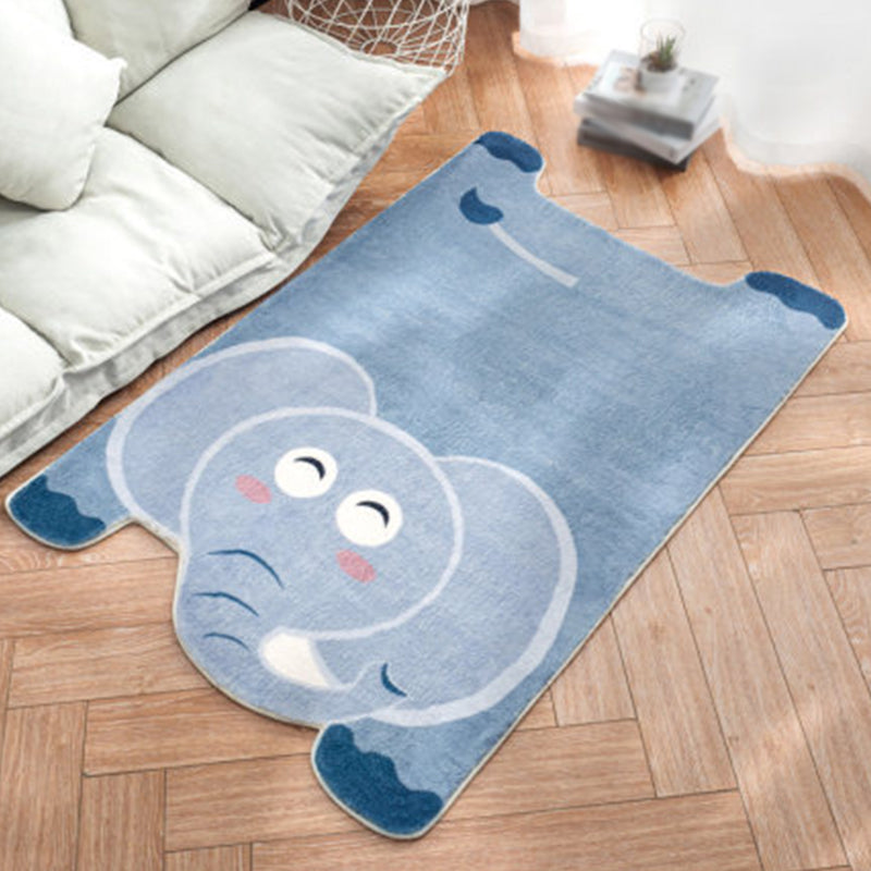 Vivolux | Uniek Kinderen Onregelmatig Tapijt in Wit en Roze Dieren Leeuw Panda Patroon Tapijt Polyester Antislip Vloerkleed voor Kinderen Kamer