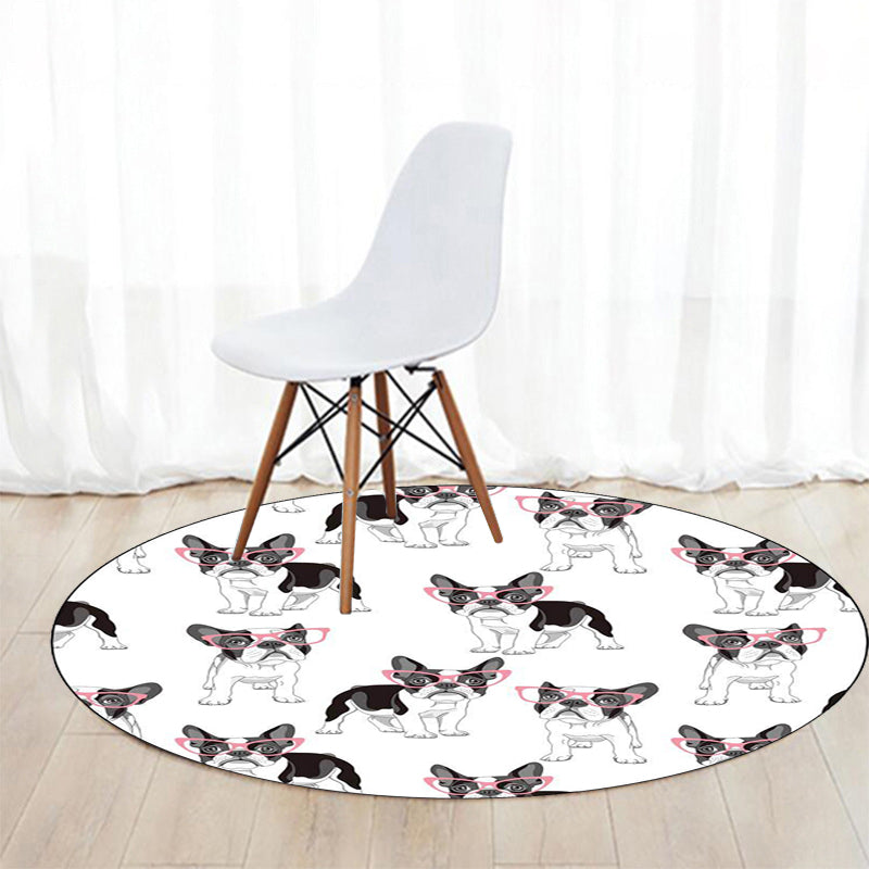 Vivolux | Uniek Kinder Tapijt in Wit en Bruin Dier Hond Voedsel Patroon Tapijt Polyester Vlekbestendige Vloerkleed voor Kinderkamer