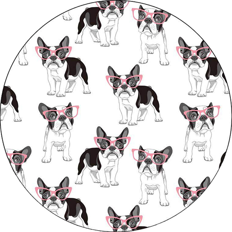 Vivolux | Uniek Kinder Tapijt in Wit en Bruin Dier Hond Voedsel Patroon Tapijt Polyester Vlekbestendige Vloerkleed voor Kinderkamer