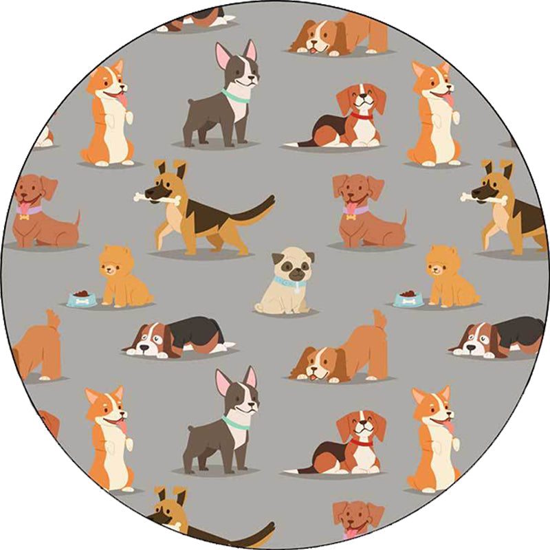 Vivolux | Uniek Kinder Tapijt in Wit en Bruin Dier Hond Voedsel Patroon Tapijt Polyester Vlekbestendige Vloerkleed voor Kinderkamer
