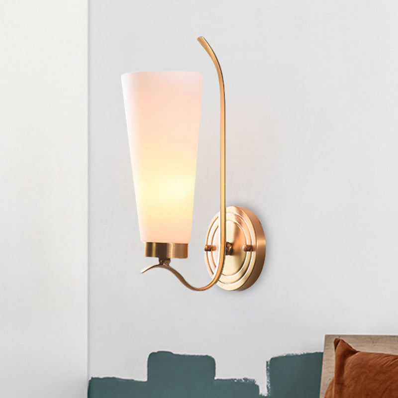 Vivolux | Opal Glas Messing Wandlamp Verlengd 1/2-Licht Plattelands Wandverlichting Voor Gastenkamer