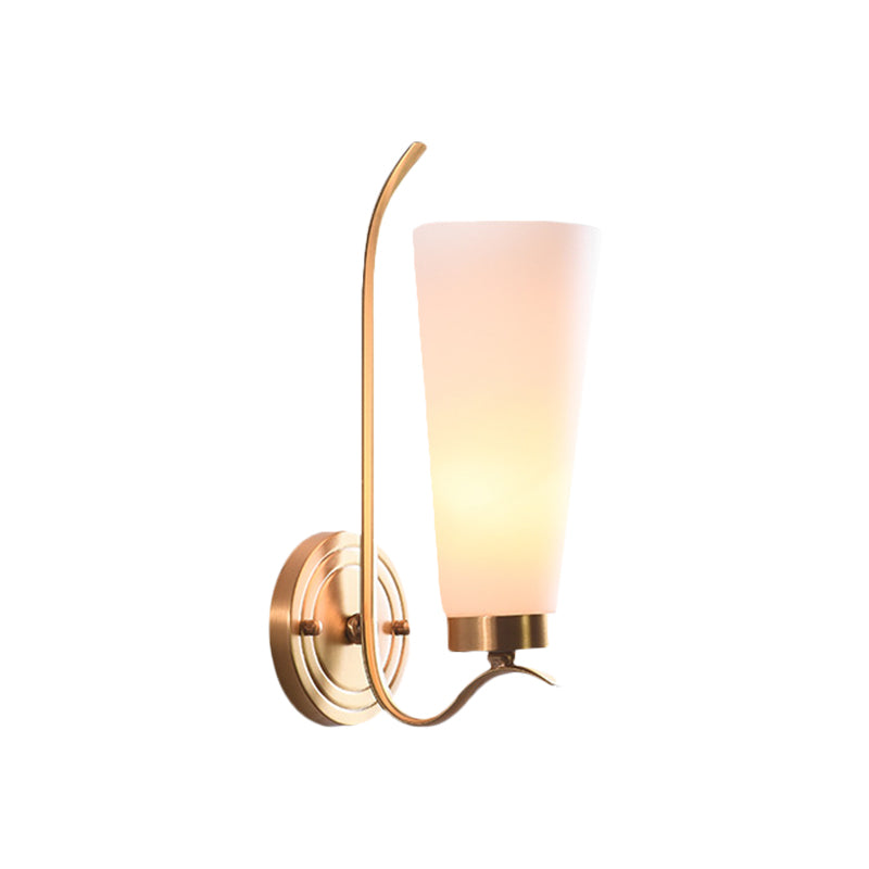 Vivolux | Opal Glas Messing Wandlamp Verlengd 1/2-Licht Plattelands Wandverlichting Voor Gastenkamer