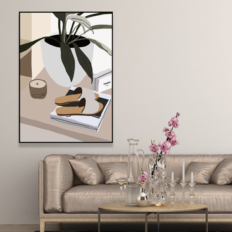 Vivolux | Pflanze in einem Topf Malerei Texturierte Skandinavische Wohnzimmer Wandkunst Dekor, Mehrere Größen