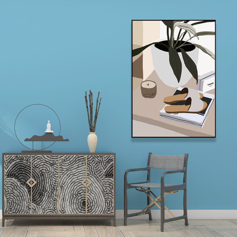 Vivolux | Pflanze in einem Topf Malerei Texturierte Skandinavische Wohnzimmer Wandkunst Dekor, Mehrere Größen