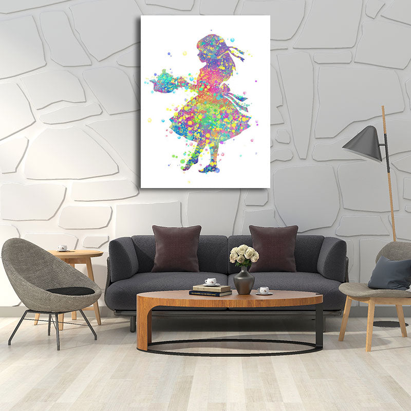 Vivolux | Kids Style Tänzer Leinwandkunst Mehrfarbige Texturierte Wanddekoration für das Wohnzimmer