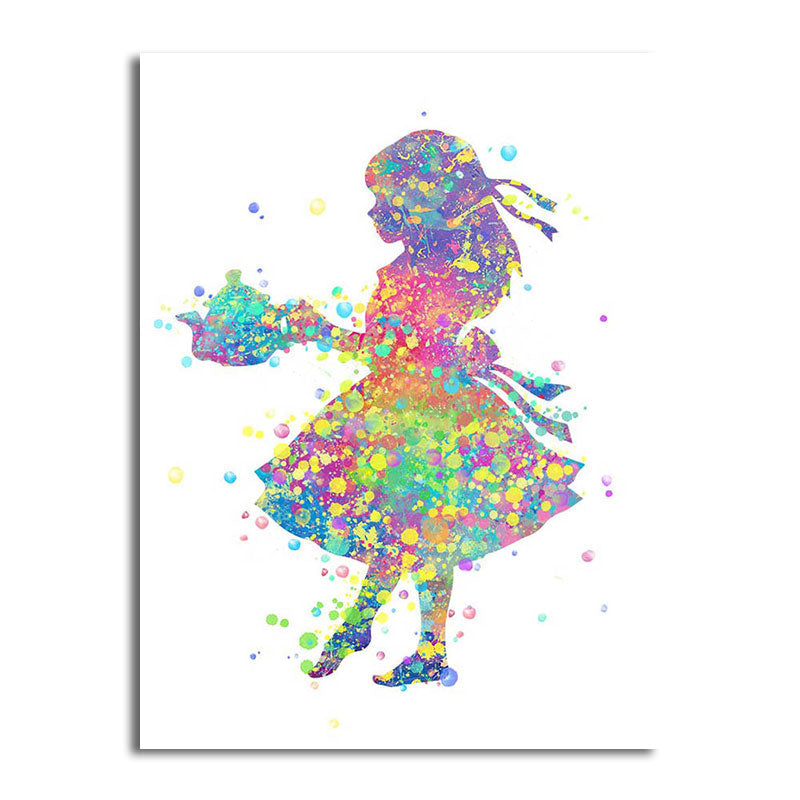 Vivolux | Kids Style Tänzer Leinwandkunst Mehrfarbige Texturierte Wanddekoration für das Wohnzimmer
