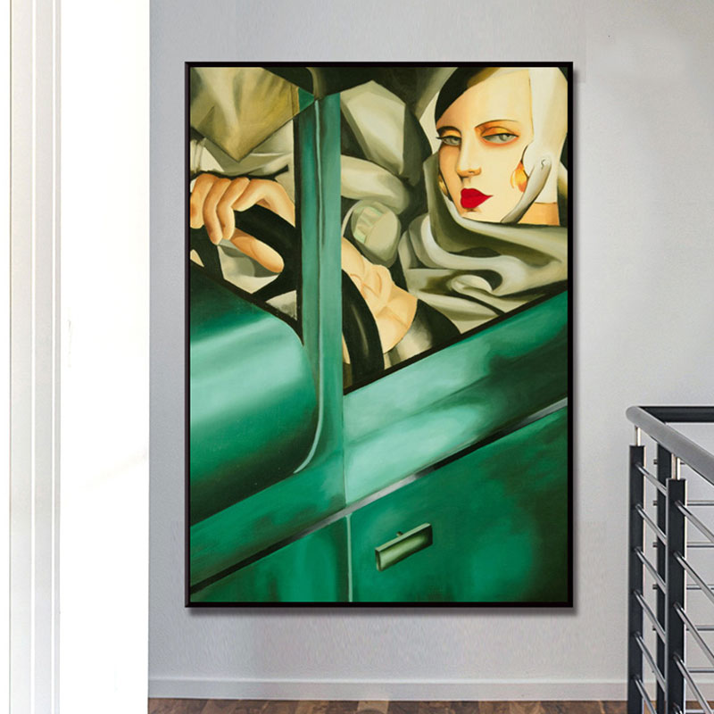 Vivolux | Texturierte Fahrende Maid Malerei Leinwand Vintage Stil Wandkunst Dekor für Badezimmer