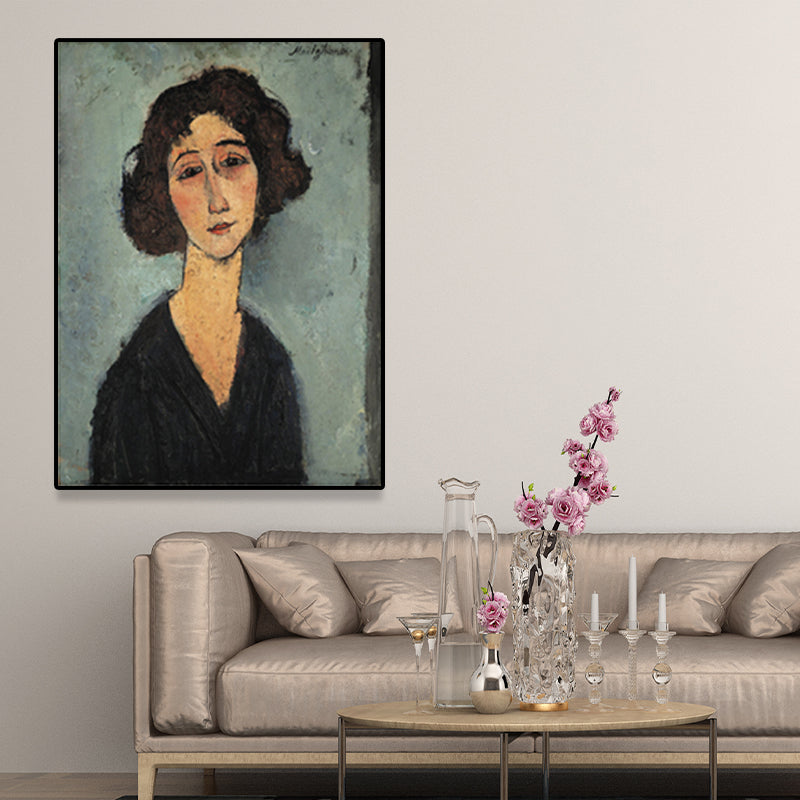 Vivolux | Texturiertes Modigliani-Frauen-Porträt Kunstdruck Leinwand Vintage Gemälde für das Mädchenzimmer